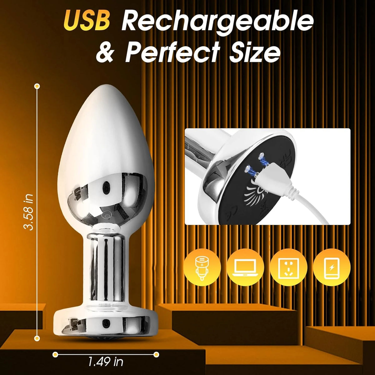 Remote-Control Metal Vibrating Anal Plug