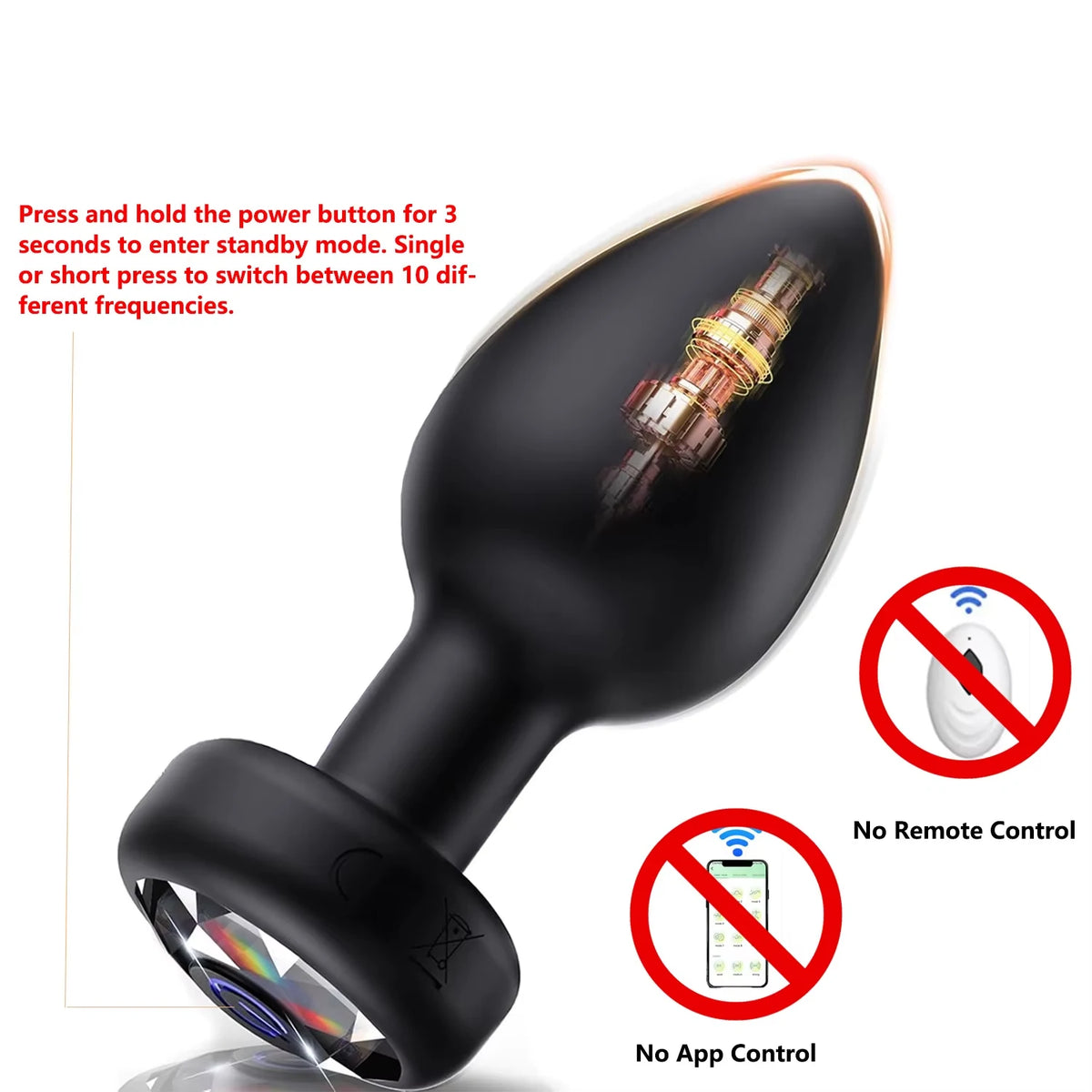 Remote-Control Metal Vibrating Anal Plug