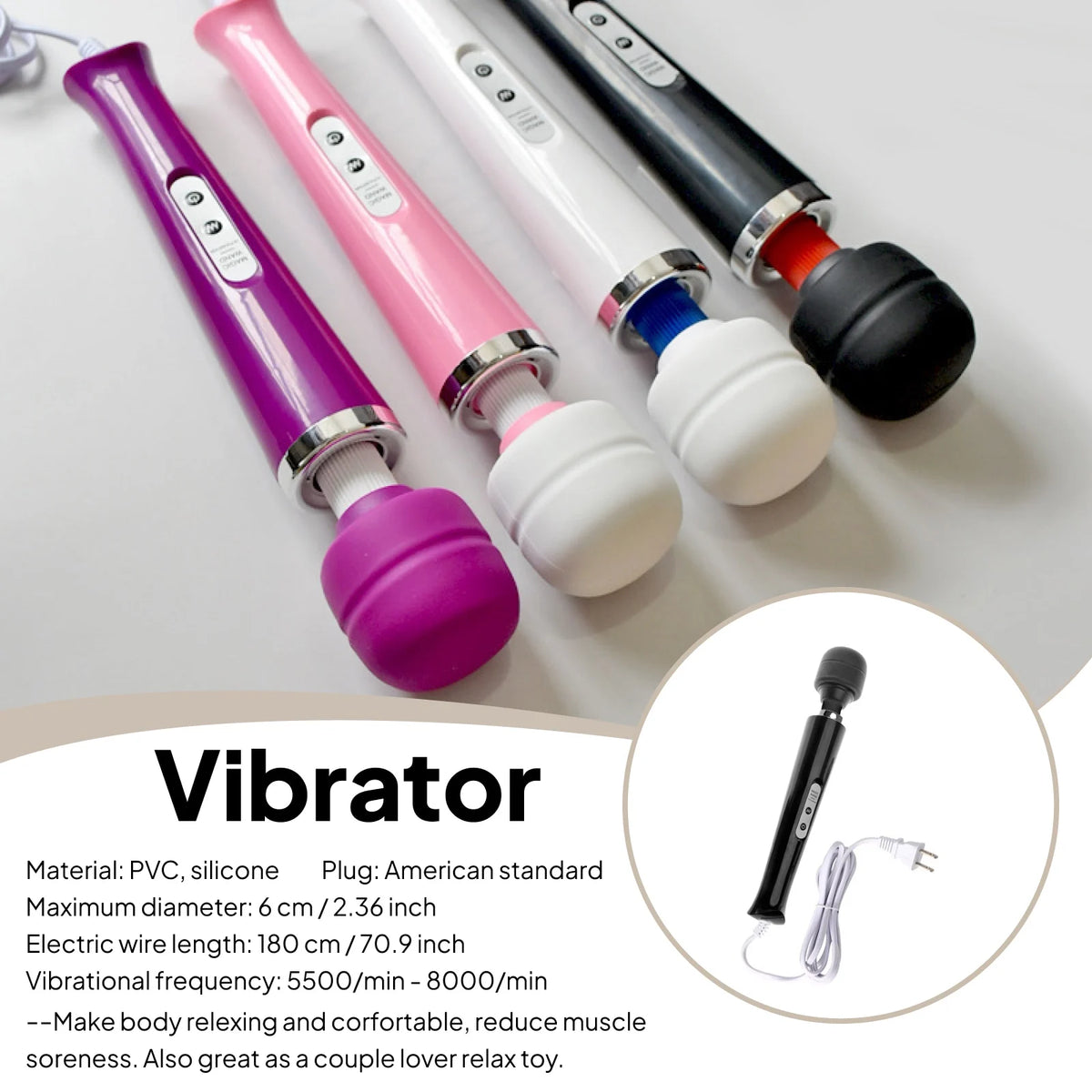 Electric Silicone Wand Body Massager