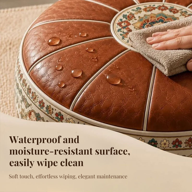 Stuffable PU Leather Ottoman Pouf