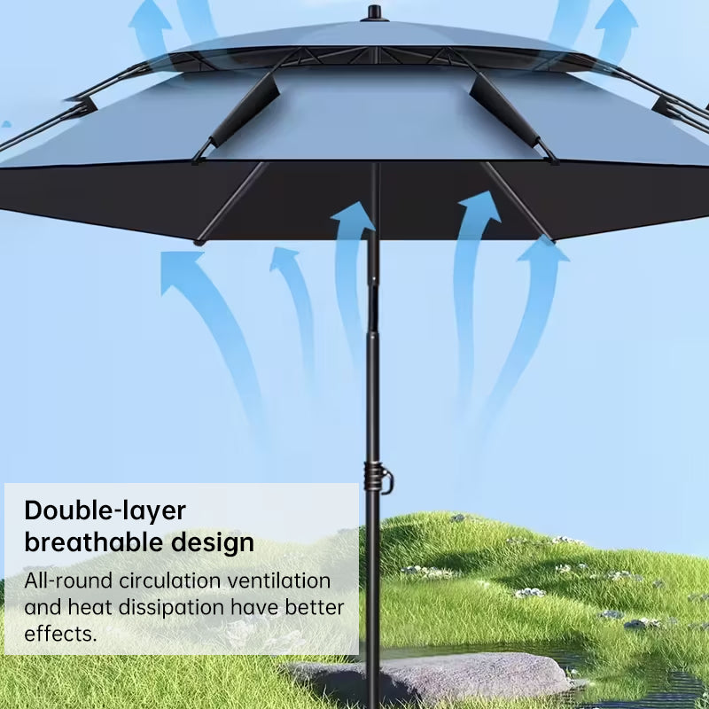 6.6 ft Double-Canopy Beach Umbrella