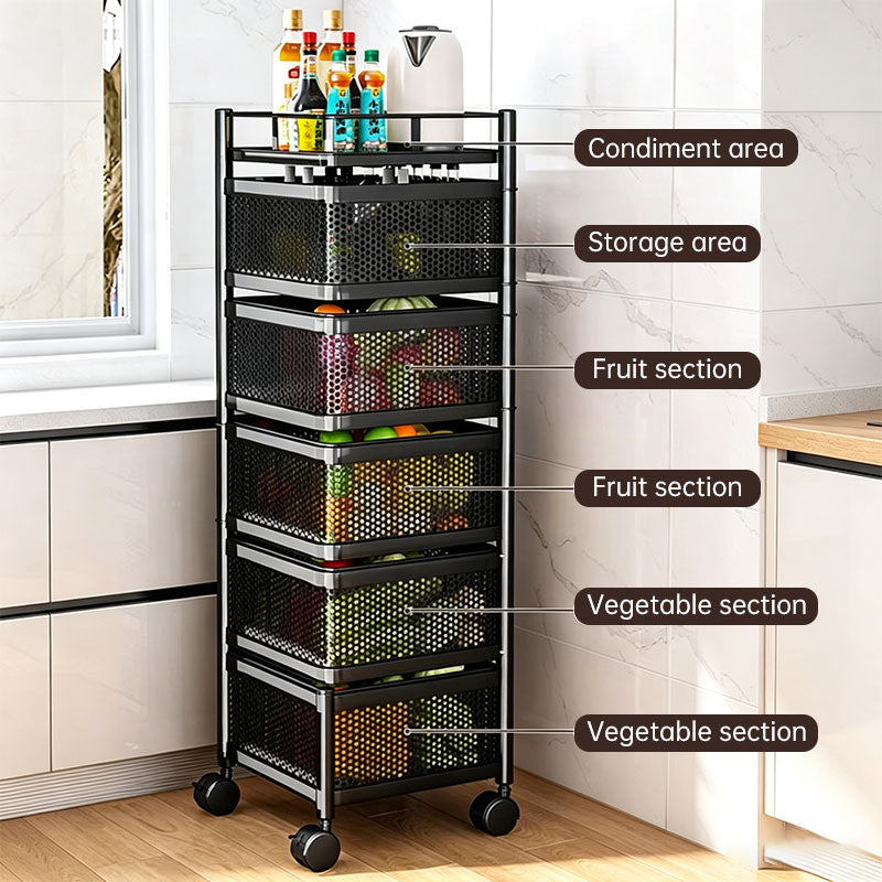 360° Rotating Kitchen Storage Cart