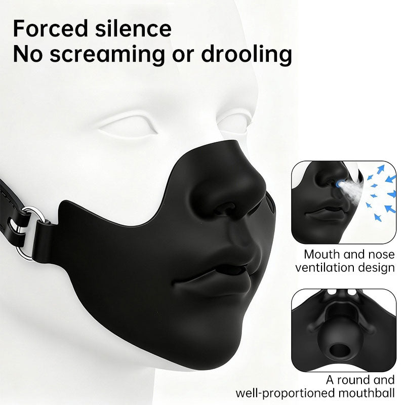 Realistic Black Resin Half Mask