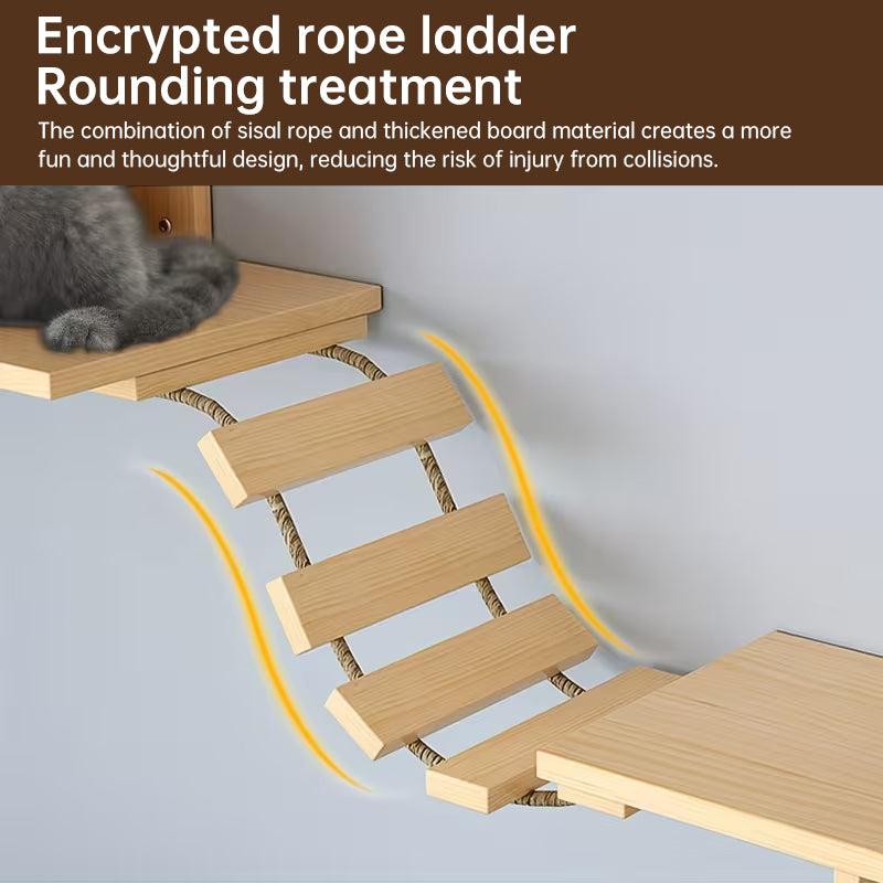 Wall-Mounted Cat Hammock & Scratcher Set