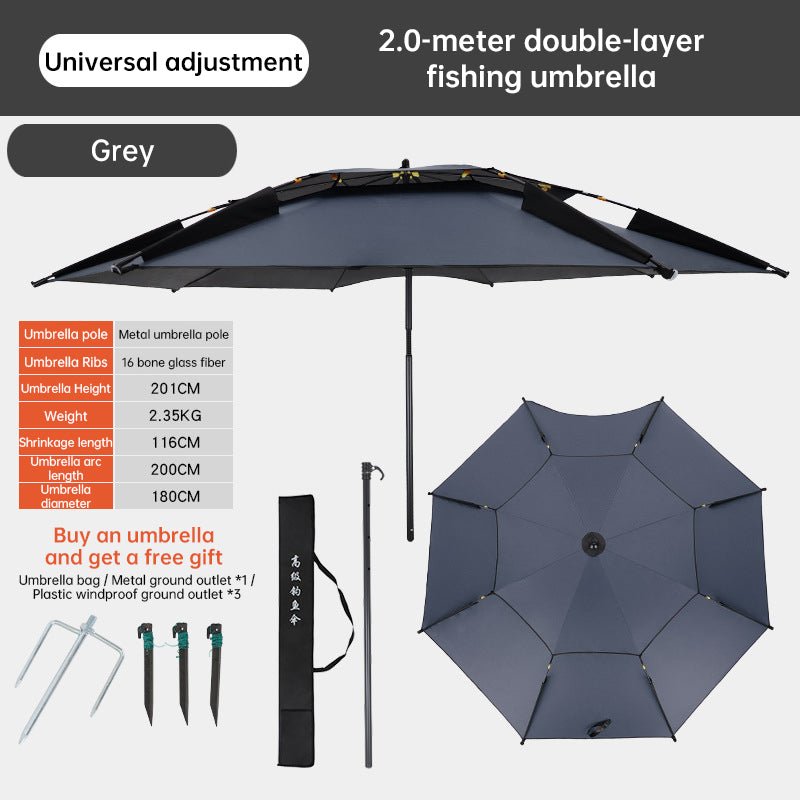 6.6 ft Double-Canopy Beach Umbrella