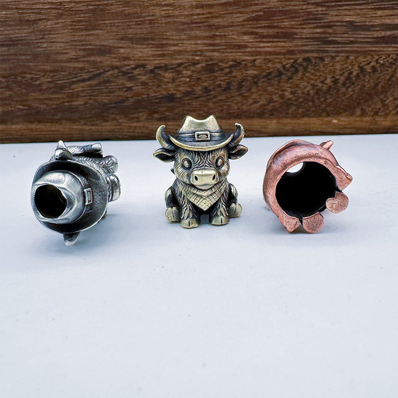 Brass Cow Head Paracord Bead Set