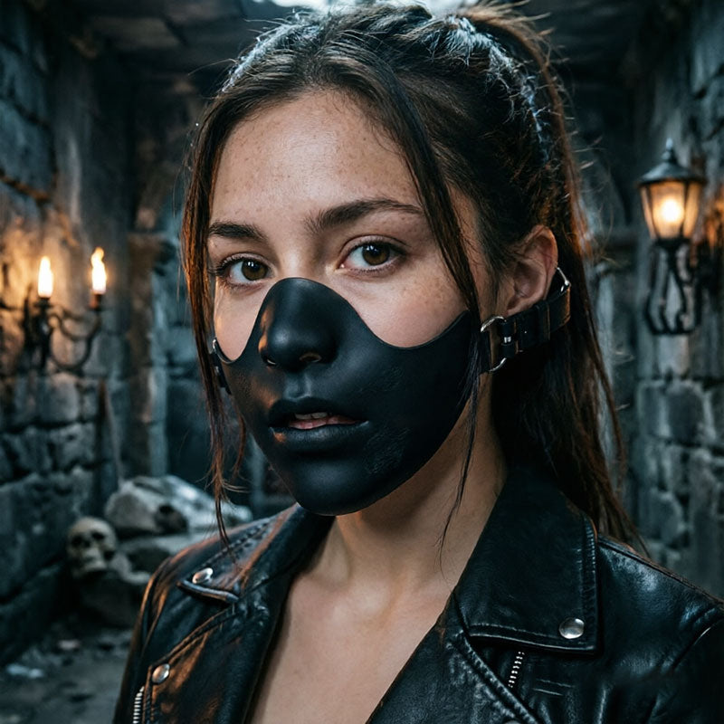Realistic Black Resin Half Mask