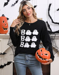 Halloween Embroidered Long-Sleeve Top