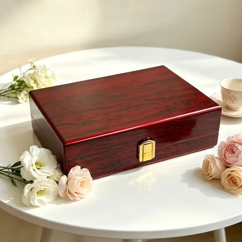 Locking Wooden Jewelry Box