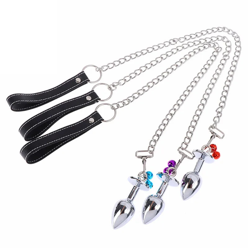 Crystal Bell Metal Anal Plug with Chain – 3 Sizes