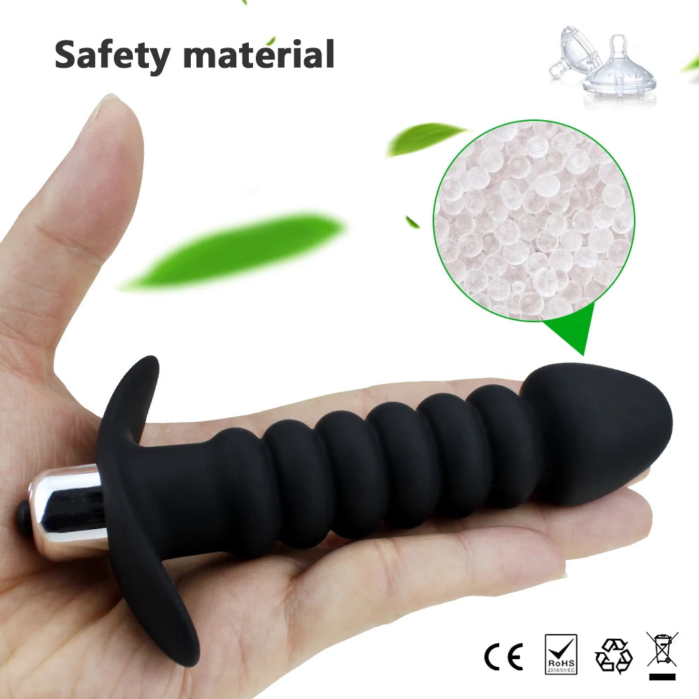 Vibrating Silicone Anal Bead & Plug Set