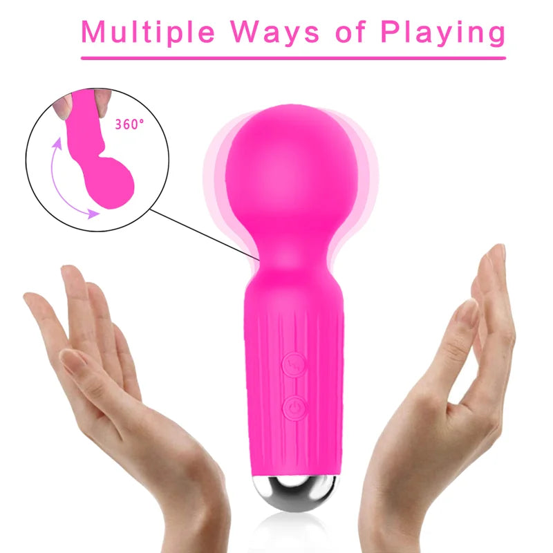 20-Speed USB-Rechargeable Mini Wand Vibrator