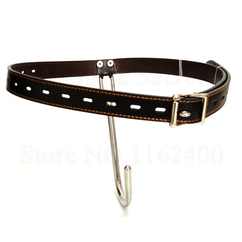 Stainless Steel Female Chastity Belt with Anal Plug