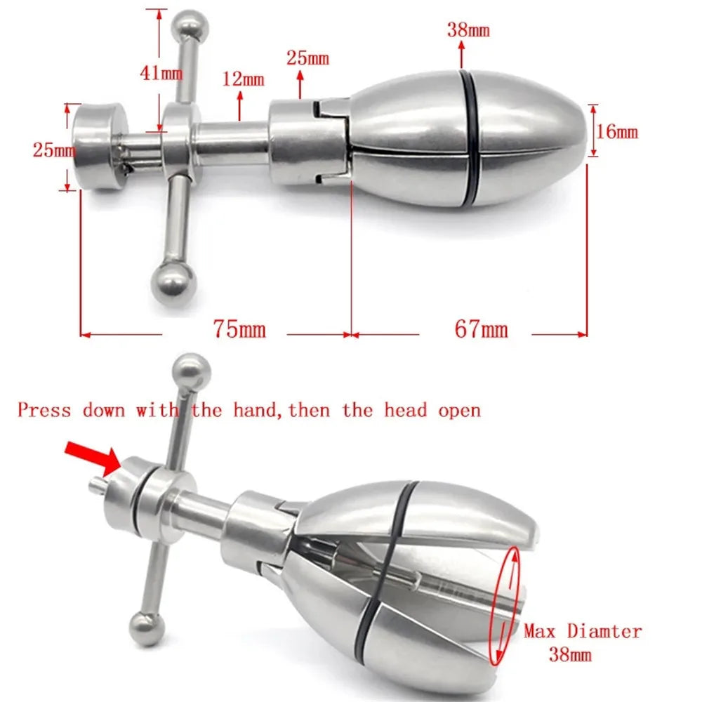 Stainless Steel Locking Anal Plug