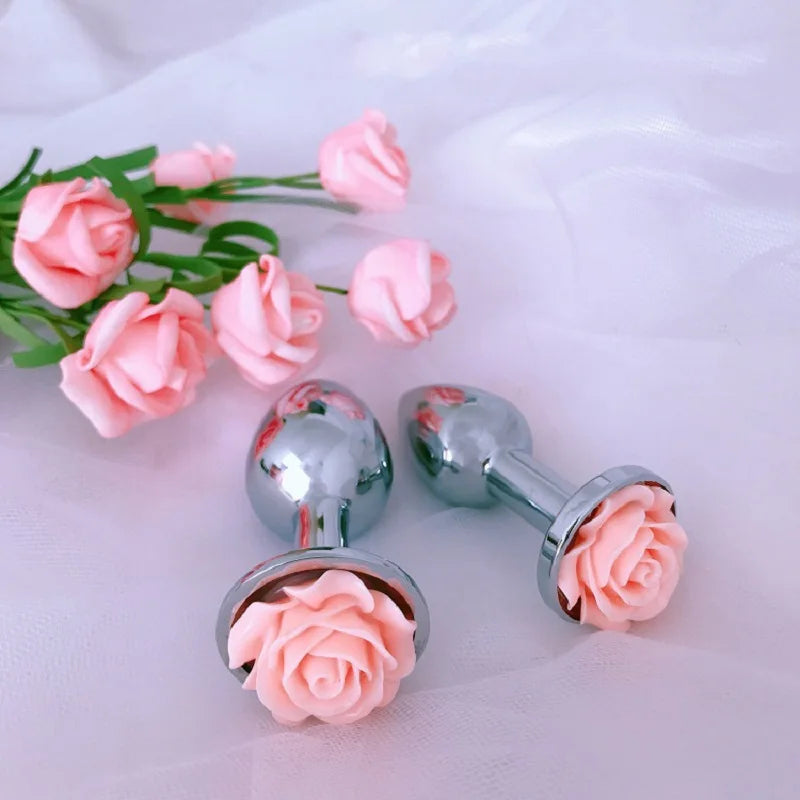 Rose Flower Stainless Steel Anal Plug