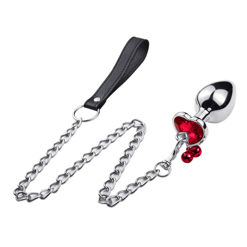 Crystal Bell Metal Anal Plug with Chain – 3 Sizes