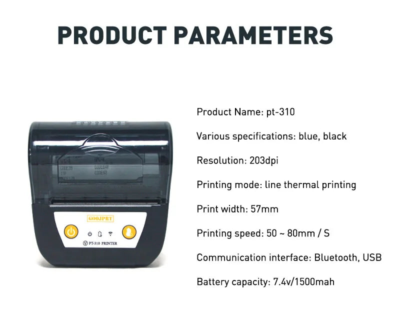 58 mm Bluetooth Portable Receipt Printer