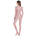 AMORESY Sexy Shiny Long Sleeve Full Length Oil Tights Smooth Running Overalls Yoga Zentai Casual Sport Suits Jumpsuits Catsuits