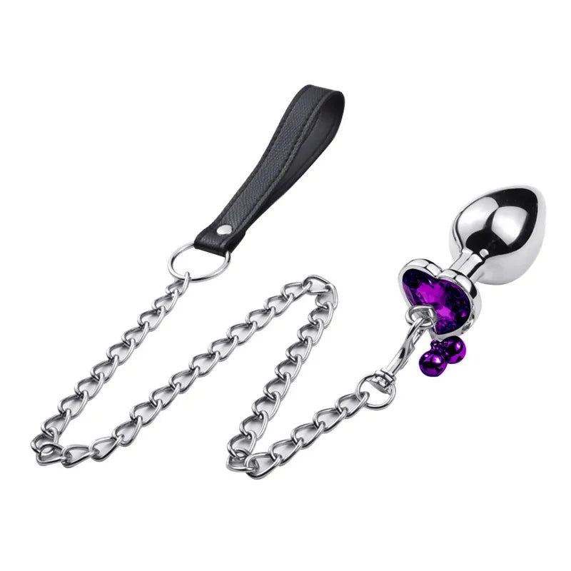 Crystal Bell Metal Anal Plug with Chain – 3 Sizes