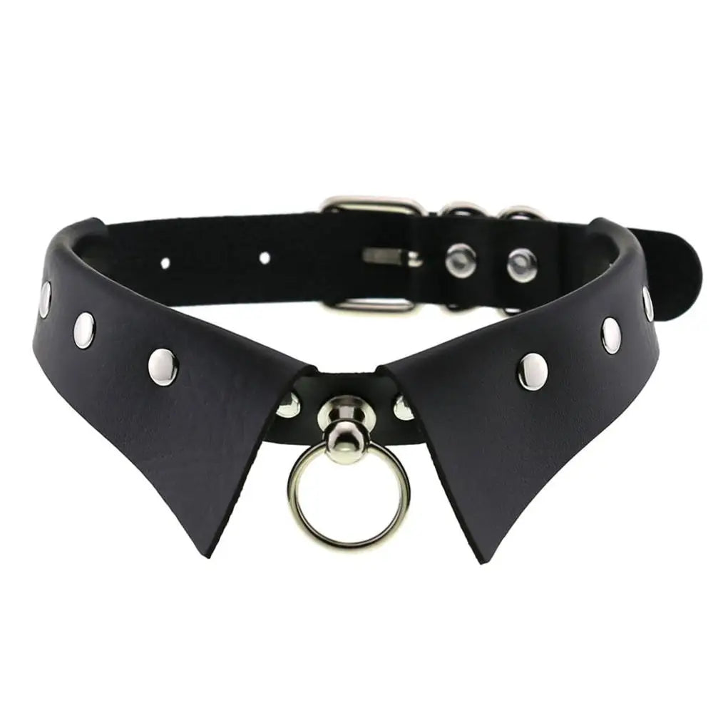 Black Collar Choker Necklace Gothic Fashion Punk Harajuku Cool Chocker Goth Clothing Accessories For Women Cosplay Jewelry