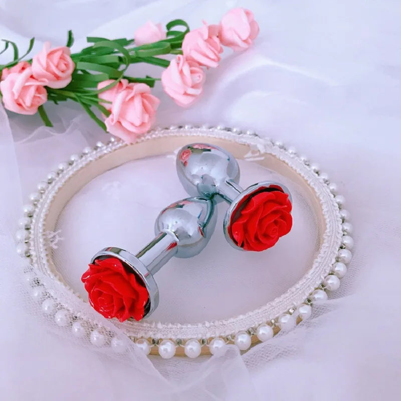 Rose Flower Stainless Steel Anal Plug