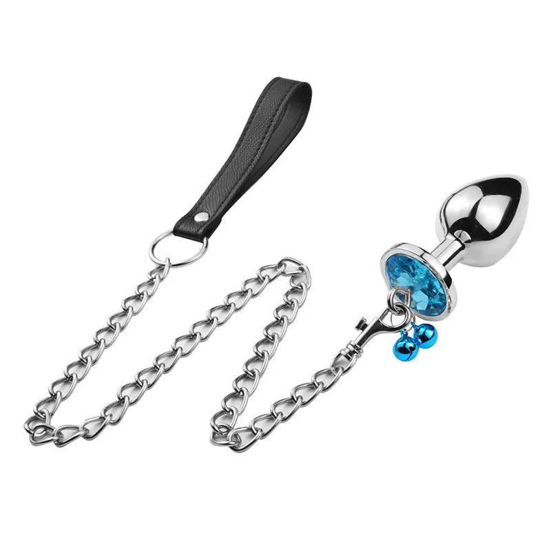 Crystal Bell Metal Anal Plug with Chain – 3 Sizes
