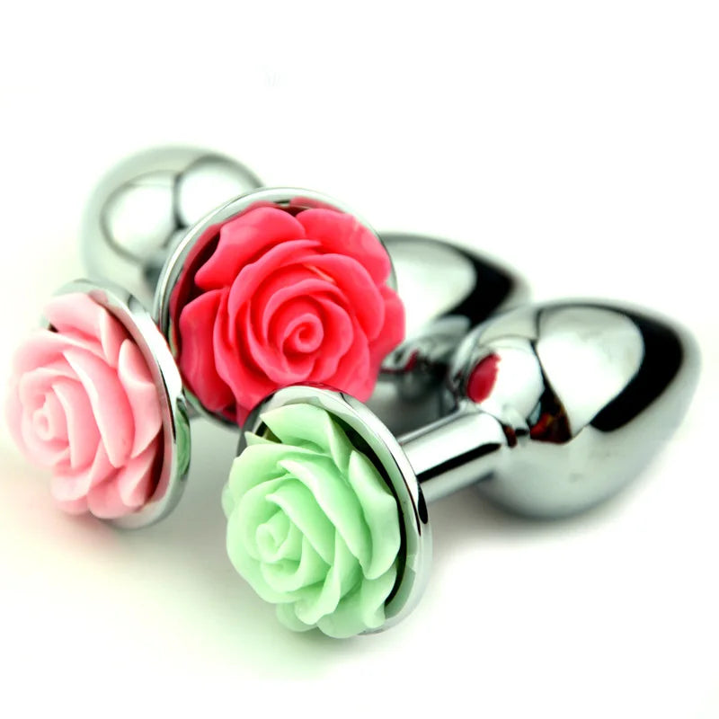 Rose Flower Stainless Steel Anal Plug