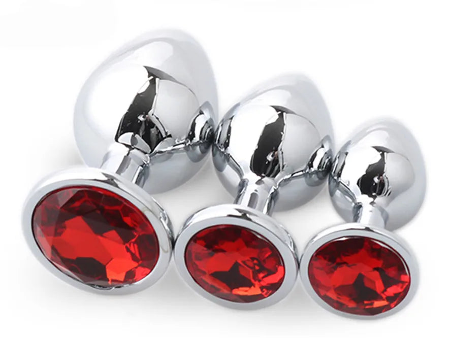 Colorful Crystal Metal Anal Plug – 3 Sizes