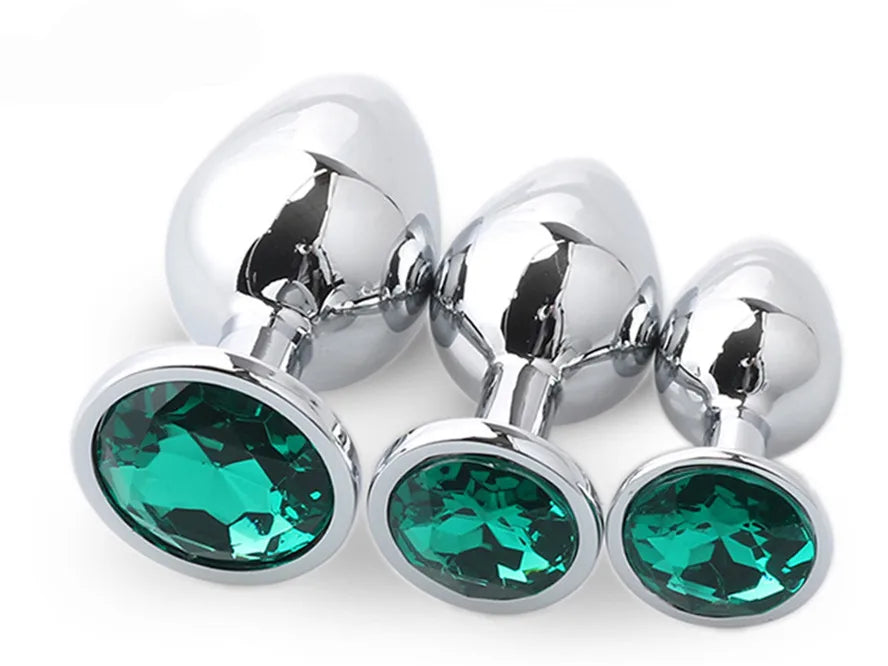 Colorful Crystal Metal Anal Plug – 3 Sizes