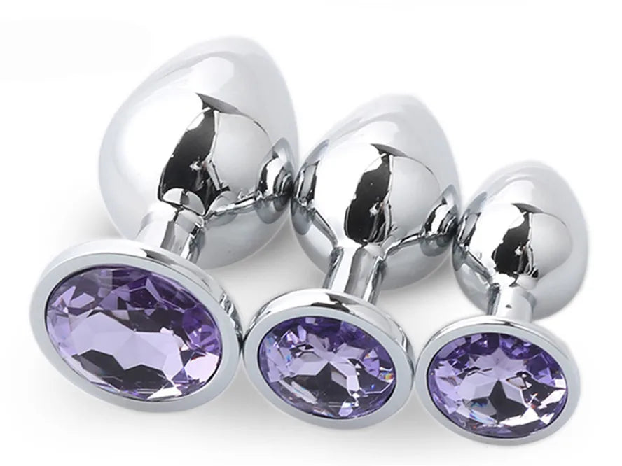 Colorful Crystal Metal Anal Plug – 3 Sizes