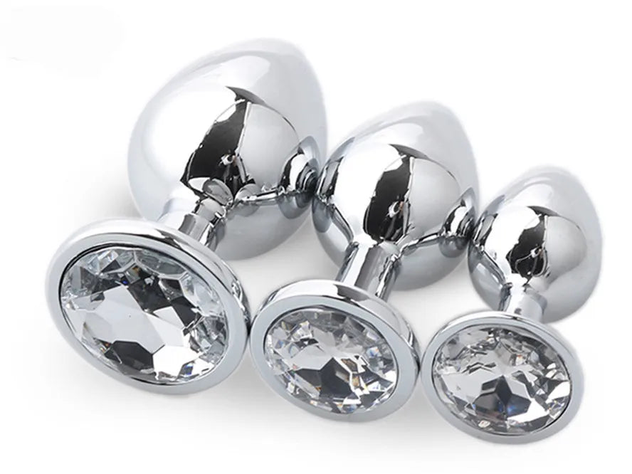 Colorful Crystal Metal Anal Plug – 3 Sizes