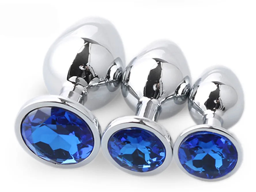 Colorful Crystal Metal Anal Plug – 3 Sizes