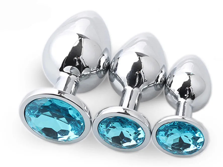 Colorful Crystal Metal Anal Plug – 3 Sizes