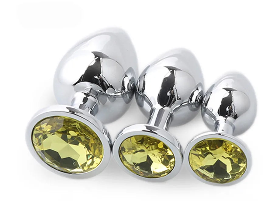 Colorful Crystal Metal Anal Plug – 3 Sizes