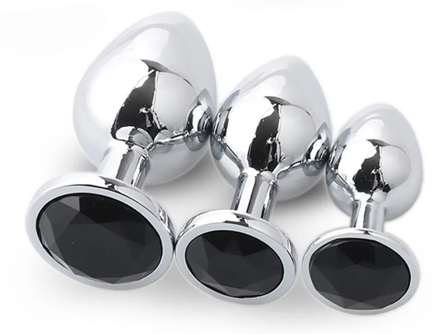 Colorful Crystal Metal Anal Plug – 3 Sizes