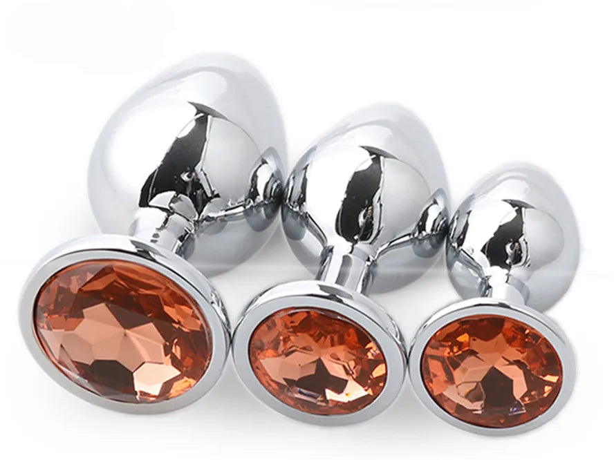 Colorful Crystal Metal Anal Plug – 3 Sizes