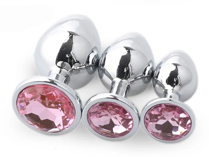 Colorful Crystal Metal Anal Plug – 3 Sizes