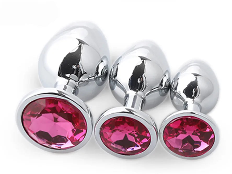Colorful Crystal Metal Anal Plug – 3 Sizes