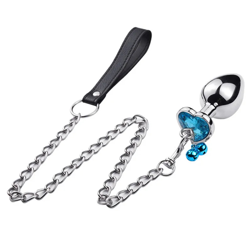 Crystal Bell Metal Anal Plug with Chain – 3 Sizes