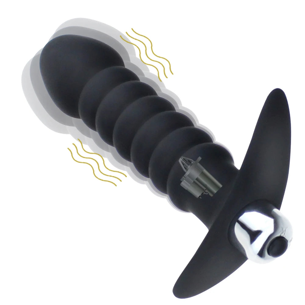Vibrating Silicone Anal Bead & Plug Set