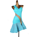 Sexy Latin Competition Dance Skirt Women New Professional Samba Latin Dancing Custome Adult Sky Blus Rumba Latin Dress