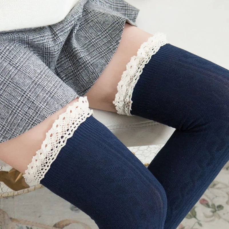 Women's Thigh High Socks Girls Stockings Lace Winter Warm Socks Women Sexy Stocking Medias Pantyhose Stockings Knee High Socks