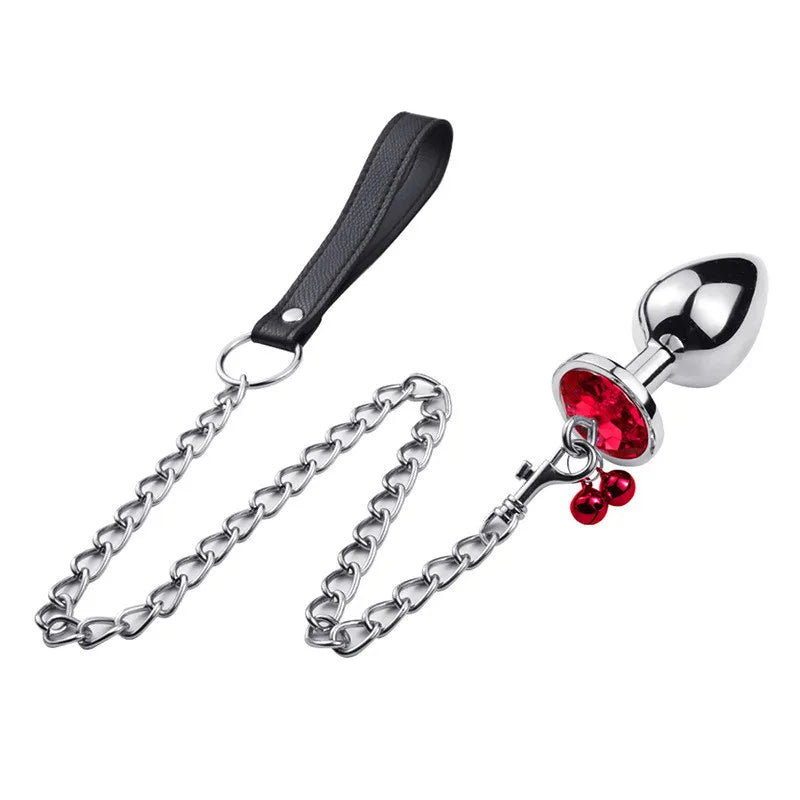 Crystal Bell Metal Anal Plug with Chain – 3 Sizes