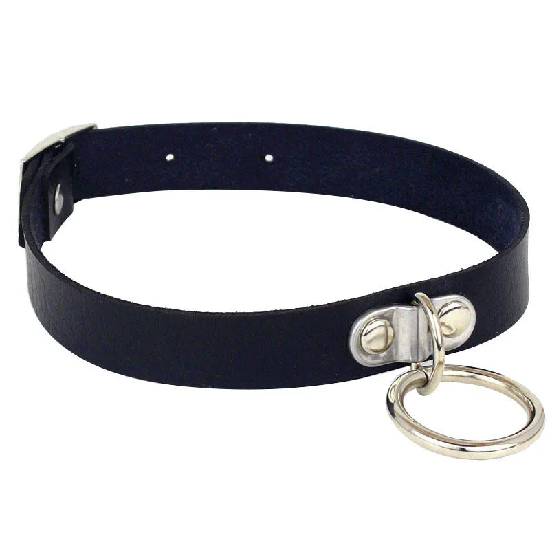 Round PU Leather Choker Collar For Women Gothic Punk Necklace Chain Harajuku Sexy Chocker Necklaces Jewelry Birthday Party Gifts