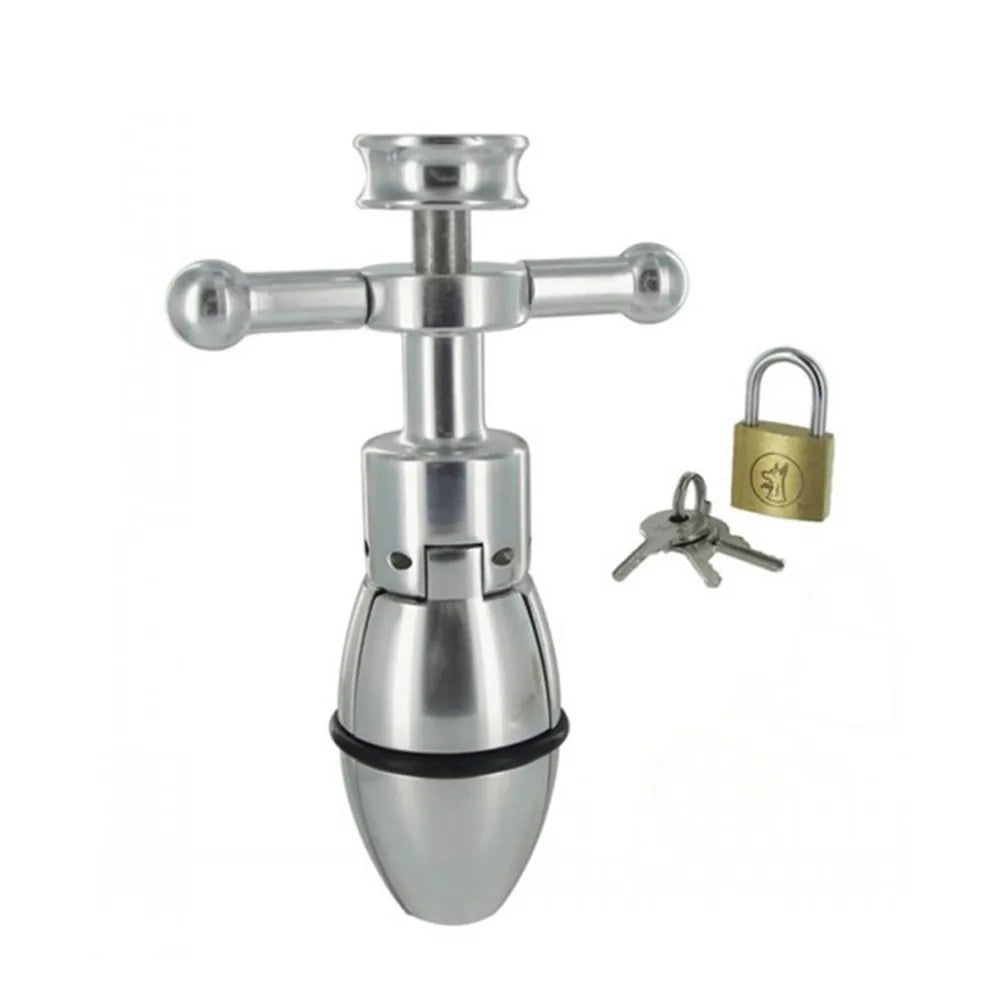 Stainless Steel Locking Anal Plug