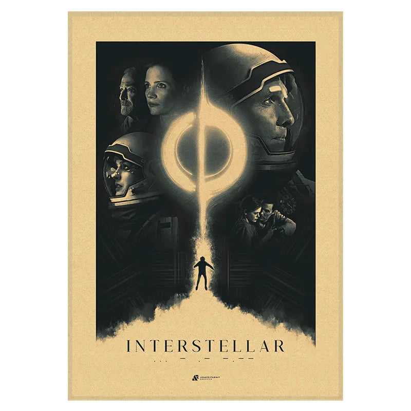 CLASSIC MOVIE Interstellar poster Nolan McConaughey Vintage Poster Kraft Paper Wall Stickers For Home Living Room Bar Cafe