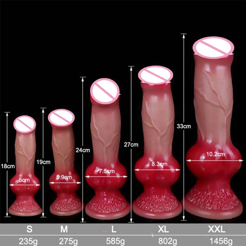 S-XXL Silicone Animal Dog Dildo Realistic Big Penis Vaginal Anal Plug Thrust Adult Sex Toys For Women Men Masturbators Fake Dick