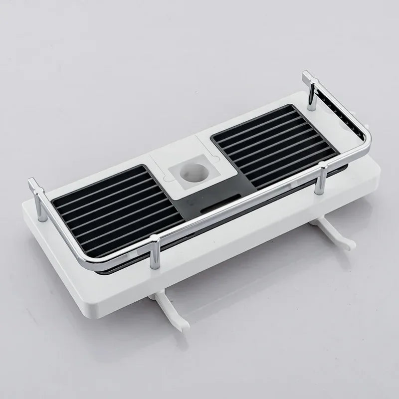 No-Drill Shower Pole Storage Tray & Head Holder