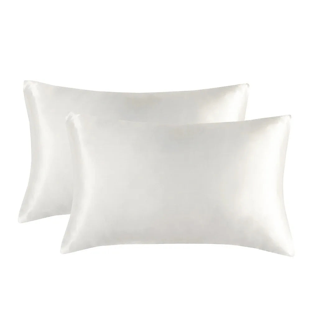 Pair of Satin Pillowcases with Envelope Closure