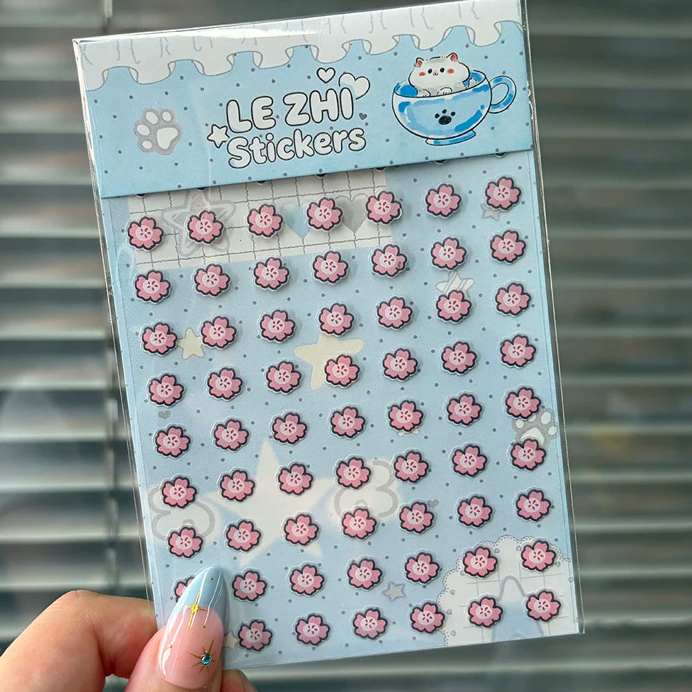 Tiny Strawberry & Floral Decorative Sticker Set